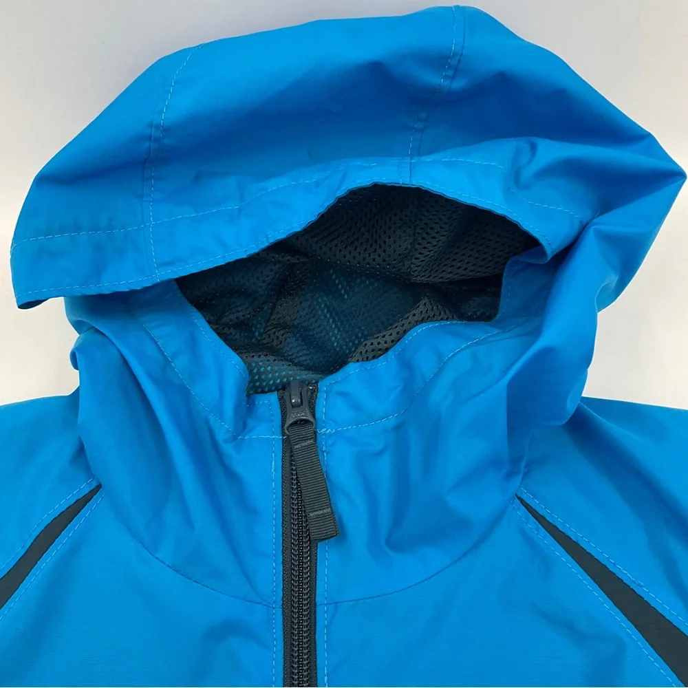 Columbia EUC Boys Girls Youth Hooded Zip Windbreaker Jacket Pockets Blue 18 / 20